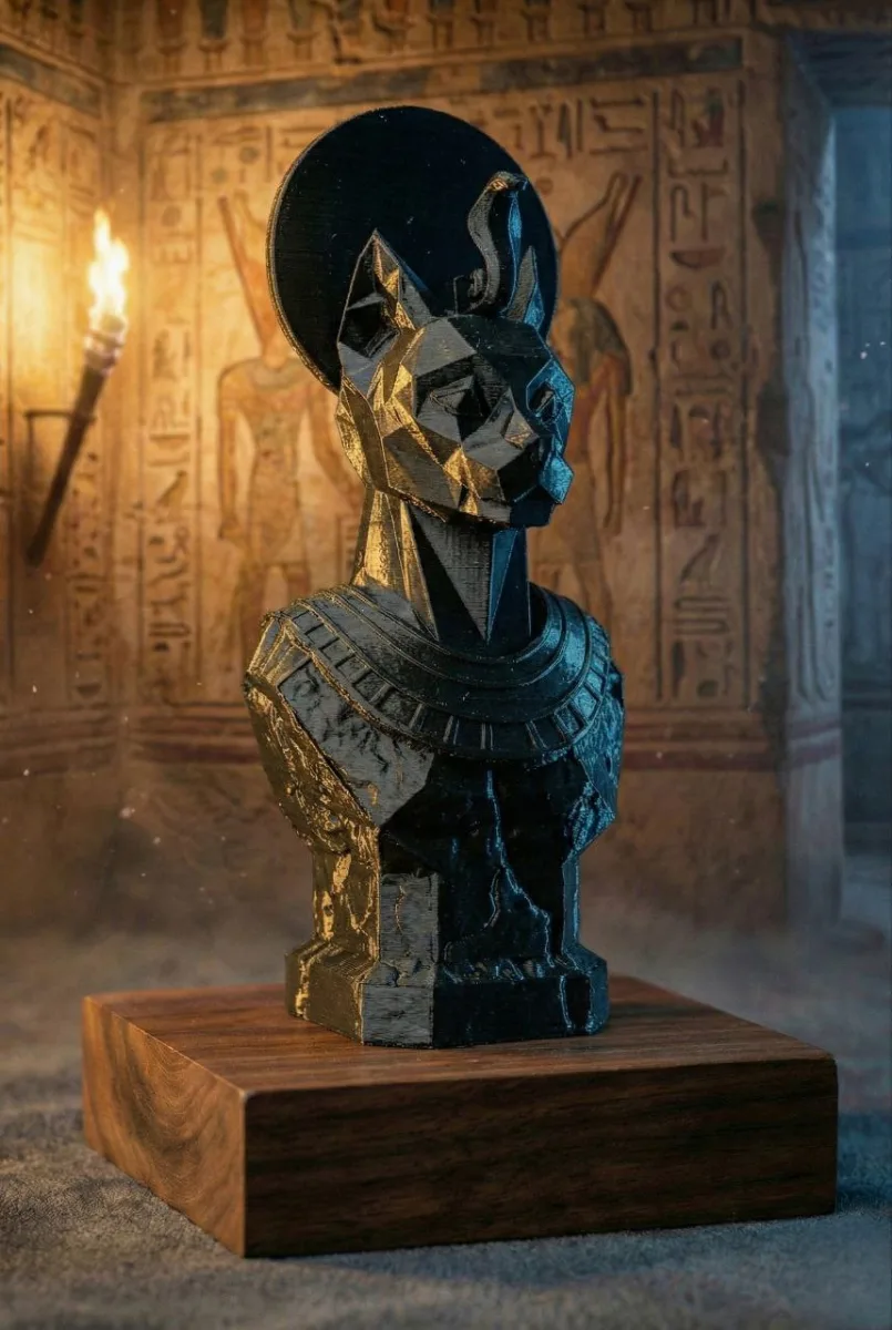 Low Poly Bastet Statue