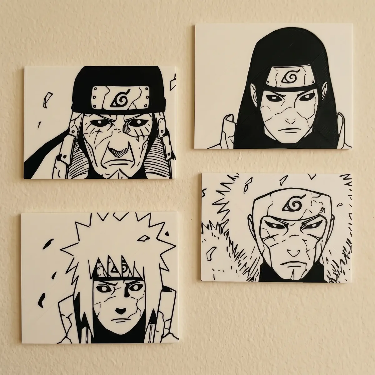 The Four Hokages 3D Wall Art