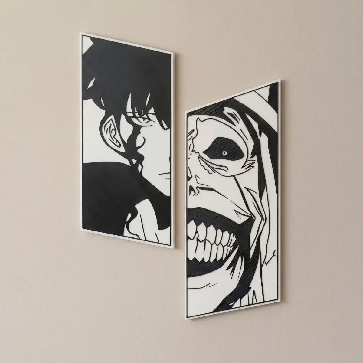 Solo Leveling Sung Jinwoo & Statue Wall Art